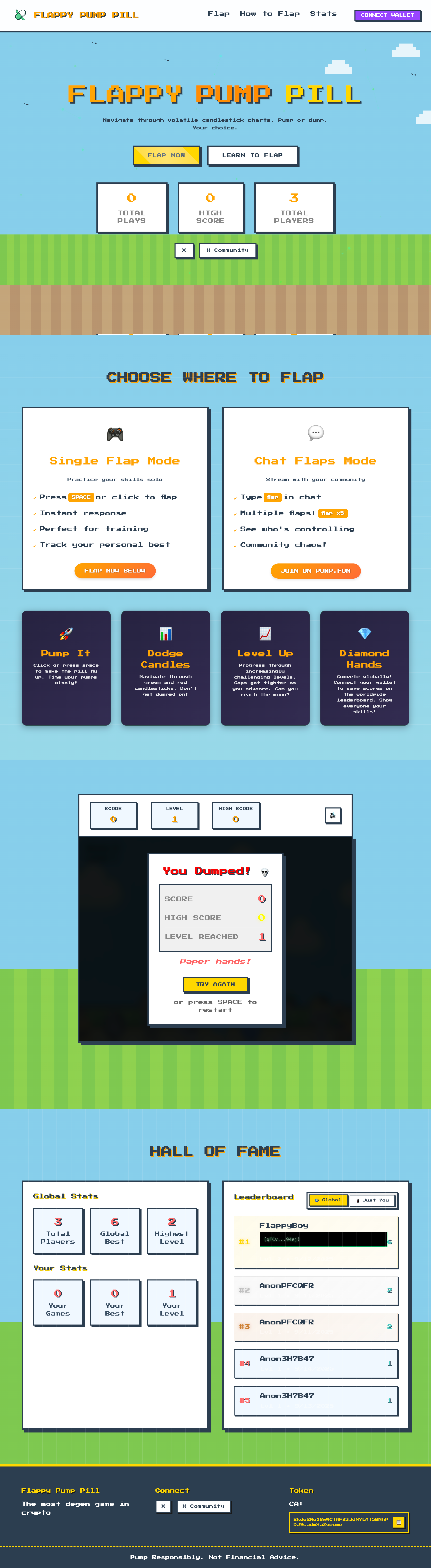 Flappy Pump Pill Game